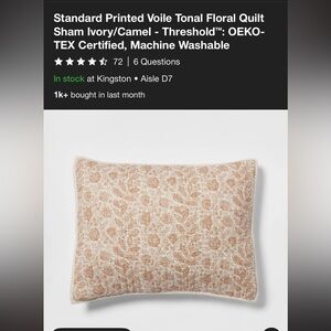 NWOT threshold floral quilt sham set (2)